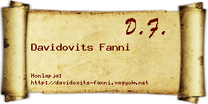 Davidovits Fanni névjegykártya