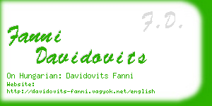 fanni davidovits business card